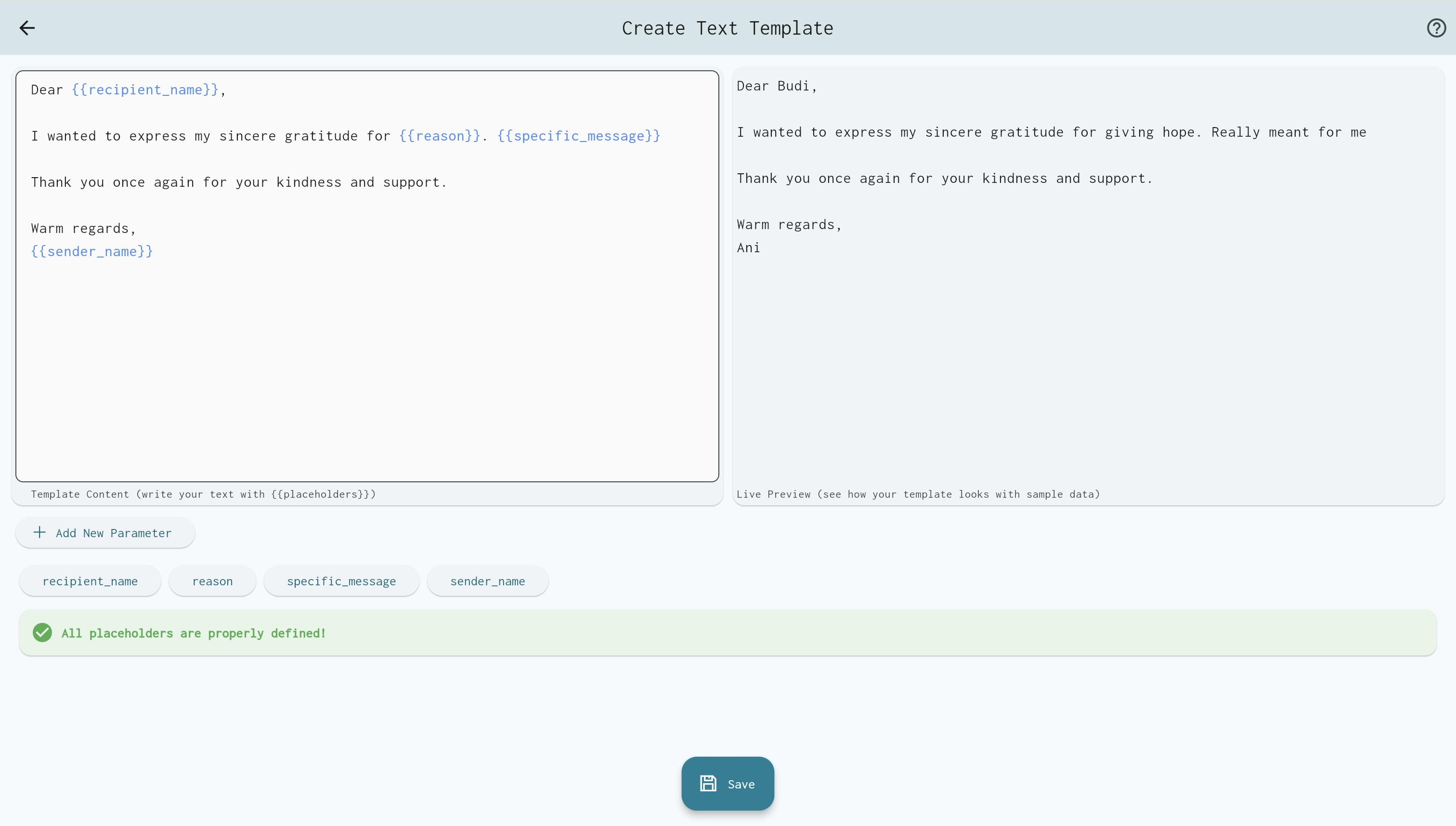 Template Editor
